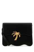 Women's Logo-Embellished Leather Crossbody Bag Black Calf