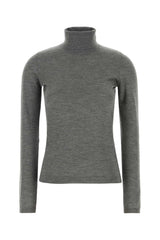 Women's Turtleneck Gray Cashmere Silk