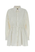 Women's Hourglass Shirt Dress White Cotton