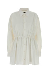 Women's Hourglass Shirt Dress White Cotton