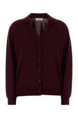 Women's Virgin Wool Cardigan Burgundy