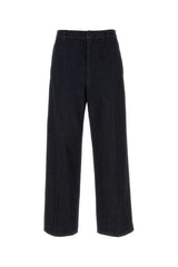 Men's Wide-Leg Denim Jeans Blue Cotton