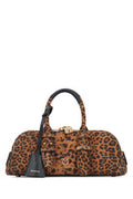 Women's Bowling Shoulder Bag Brown Suede