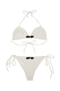 Women's Bikini Cream Crocheted Open Weave Swimwear