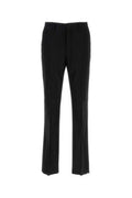 Men's Tonal Trousers Black Wool Cotton