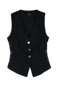 Women's Gardener Gilet Vest Black Denim Vests