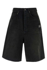 Men's Shorts Bermuda Black Cotton Bermudas