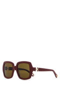 Women's Acetate Square-Frame Sunglasses Burgundy