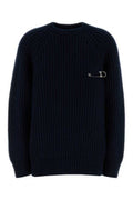 Women's Wool Blend Ribbed Sweater Navy