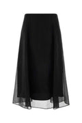 Women's Longuette Skirt Black Silk