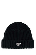 Men's Ribbed Virgin Wool Beanie Black