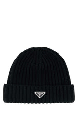 Men's Ribbed Virgin Wool Beanie Black