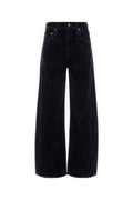 Women's Dark Blue Velvet Low Curve Jeans Bluecrushcracklednavyvelv Cotton Viscose