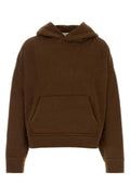 Men's Hood Sweatshirt Brown Cotton Sweater