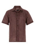 Men's Printed Linen Shirt Red