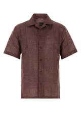 Men's Printed Linen Shirt Red