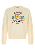 Men's Bosozuku Sweater Beige Merino Wool Embroidery