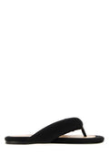 Women's Black Satin Thong Slippers Deepblack Flat Shoes