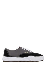 Men's Two-Tone Canvas Sneakers Blkgry