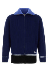 Men's Virgin Wool Blend Cardigan Navy Cashmere