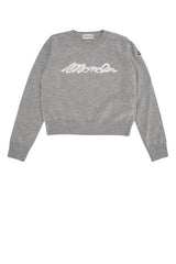 Boys' Crew Neck 930 Base Fabric: Virgin Wool Sweater Gray