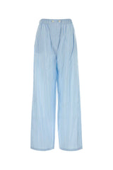 Women's Embroidered Silk Pyjama Trousers Blue Trochusniloticus