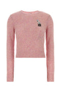 Women's Wool-Knit Logo-Embroidered Sweater Pink