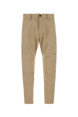 Men's Sexy Chinos Beige Cotton Elastane