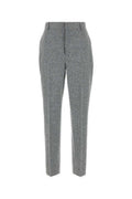 Women's Silk-Blend Melange Trouser Gray Cotton Virgin