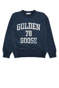Boys' Logo-Print Crewneck Sweatshirt Navy Cotton Poliester Sweater