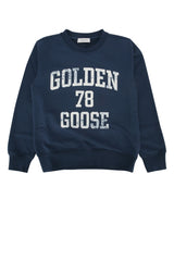 Boys' Logo-Print Crewneck Sweatshirt Navy Cotton Poliester Sweater
