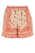 Women's Printed Silk Shorts Coral Exterior
