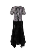 Women's Mixed Lace Dress Black Polyester