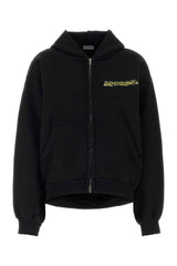 Women's Hoodie Sweatshirt Black Cotton Sweater