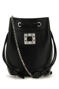 Women's Vivier Bucket Bag Black Calf Leather