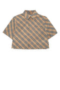 Women's Checked Cotton Shirt Beige