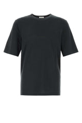 Men's Charcoal Cotton T-Shirt Noirblanchi Exterior