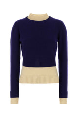 Women's Double Sweater Navy Virgin Wool Nylon