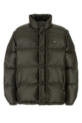 Men's Recycled Polyamide Quilted Down Jacket Green Recycledpolyamide