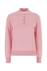 Women's Silk-Blend Polo Shirt Pink Cotton