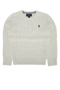 Boys' Cable-Knit Cotton Sweater White