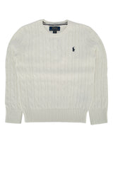 Boys' Cable-Knit Cotton Sweater White