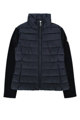 Boys' Quilted Virgin Wool Down Jacket Navy Collar Polyamide