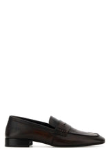 Women's Dark Brown Leather Loafers Tan Sneaker