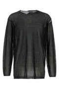 Men's Black Cotton And Polyester Sweater