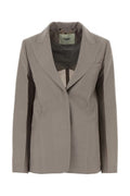 Women's Single-Breasted Wool Blend Blazer Gray Blazers