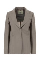 Women's Single-Breasted Wool Blend Blazer Gray Blazers