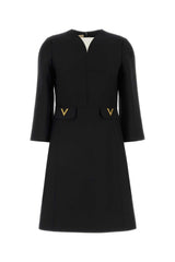 Women's Dress Black Virgin Wool Silk