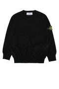 Boys' Crew Neck Black Cotton Sweater