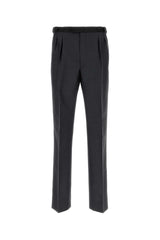 Men's Mohair-Wool Blend Trousers Gray